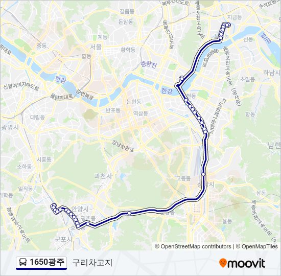 1650광주 bus Line Map