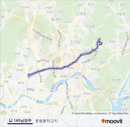 165남양주 버스 노선 지도