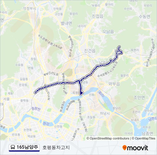 165남양주 버스 노선 지도