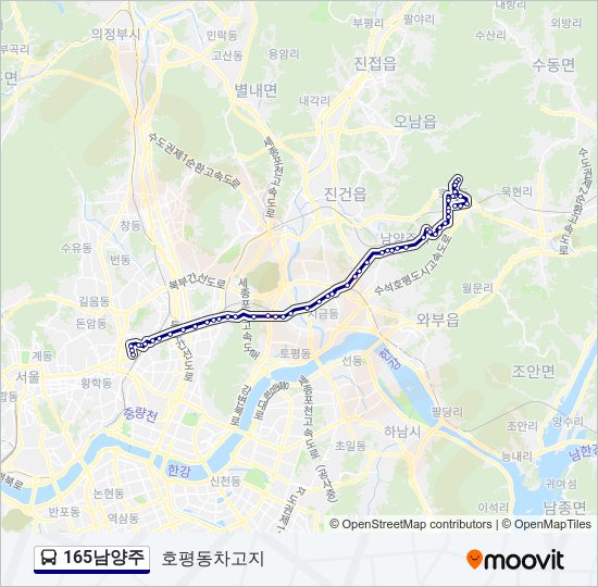 165남양주 bus Line Map