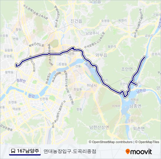 167남양주 버스 노선 지도