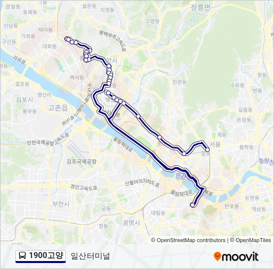 1900고양 Bus Line Map