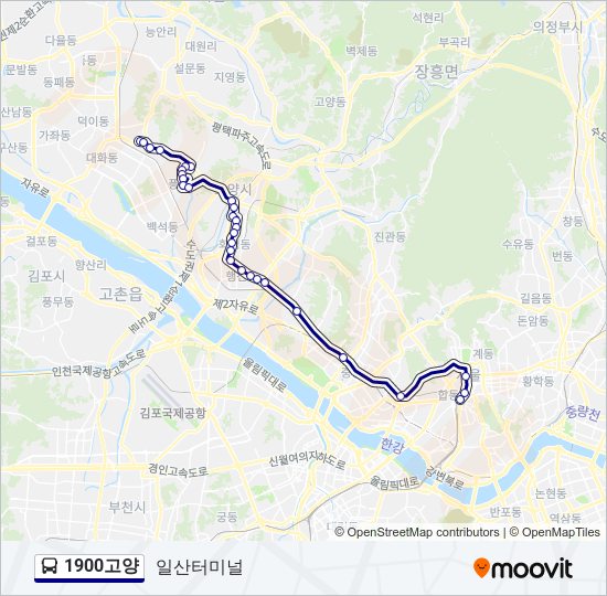 1900고양 bus Line Map