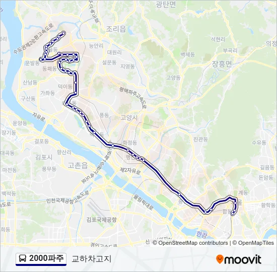 2000파주 버스 노선 지도