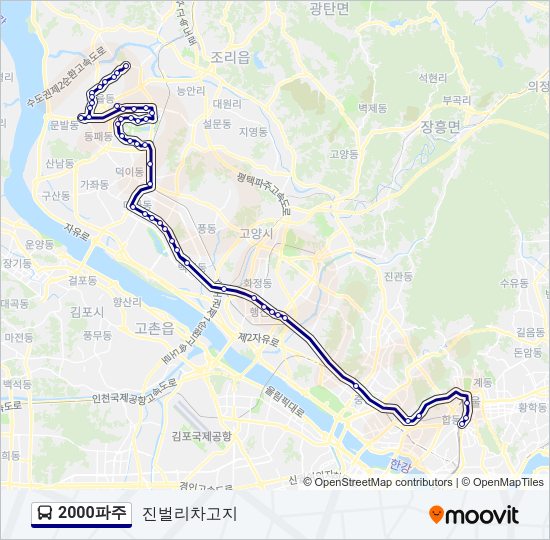 2000파주 버스 노선 지도