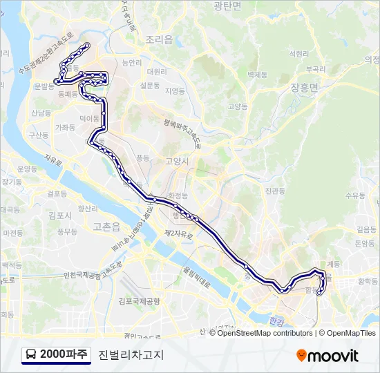 2000파주 Bus Line Map