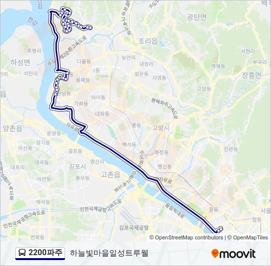 2200파주 Bus Line Map