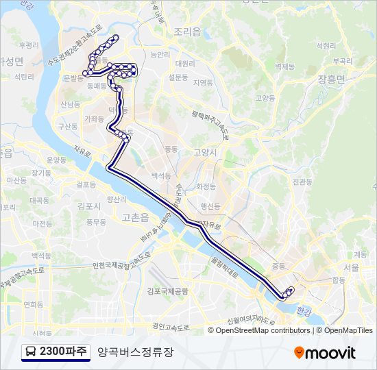 2300파주 버스 노선 지도