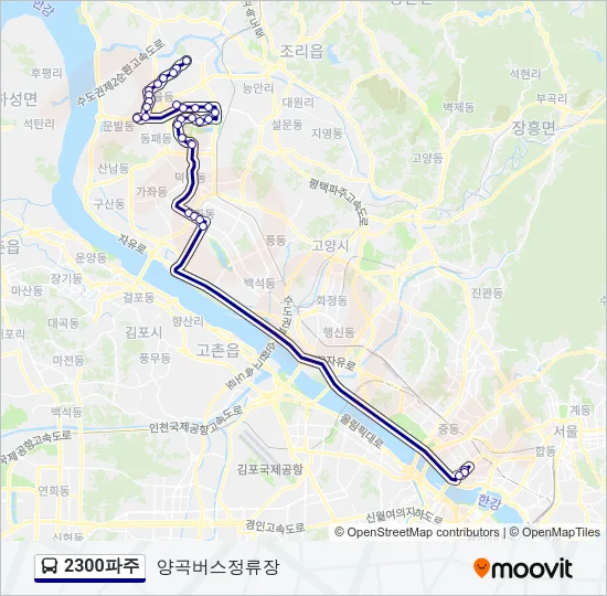 2300파주 버스 노선 지도