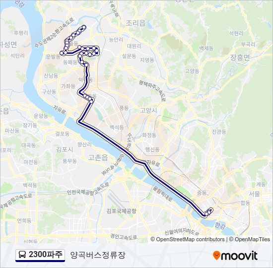 2300파주 bus Line Map
