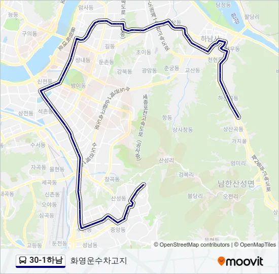 30-1하남 버스 노선 지도