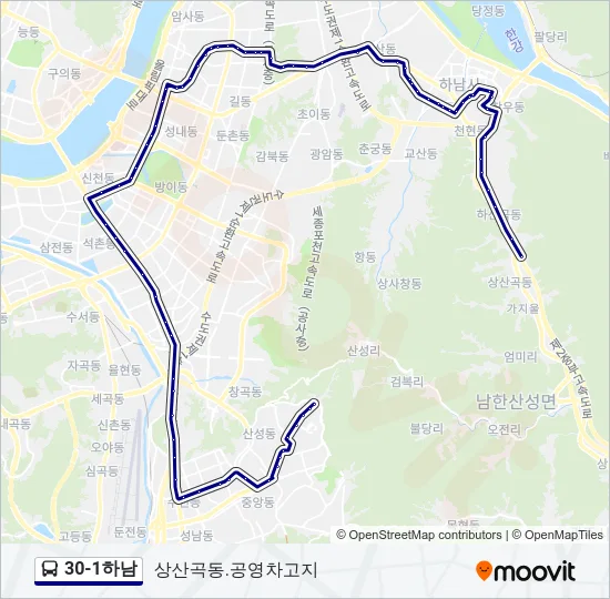 30-1하남 Bus Line Map