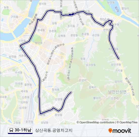 30-1하남 버스 노선 지도