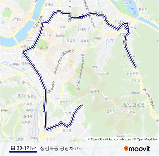 30-1하남 버스 노선 지도