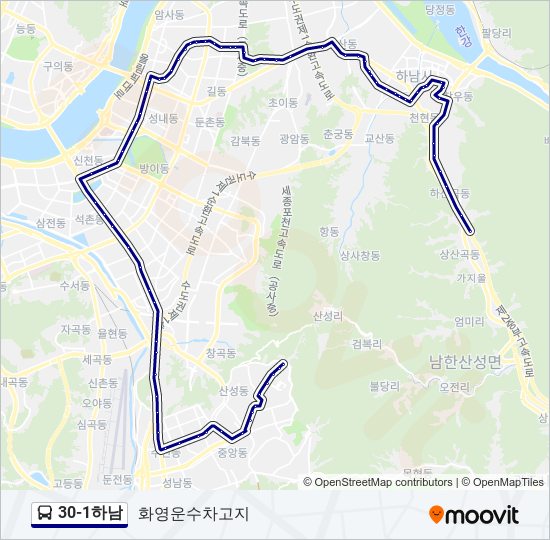 30-1하남 bus Line Map