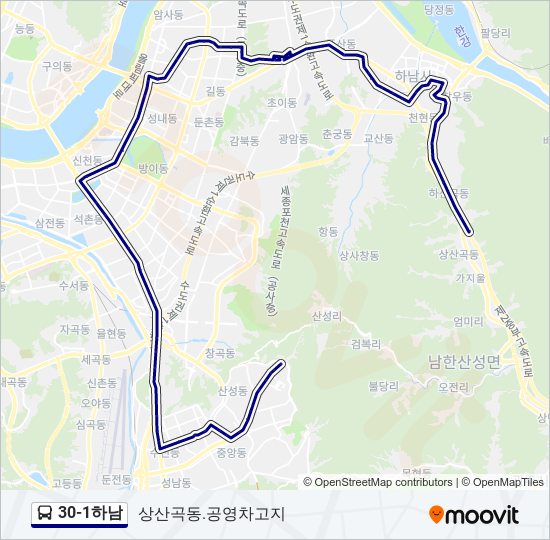 30-1하남 bus Line Map