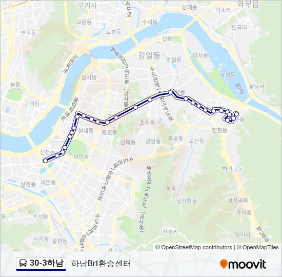 30-3하남 Bus Line Map