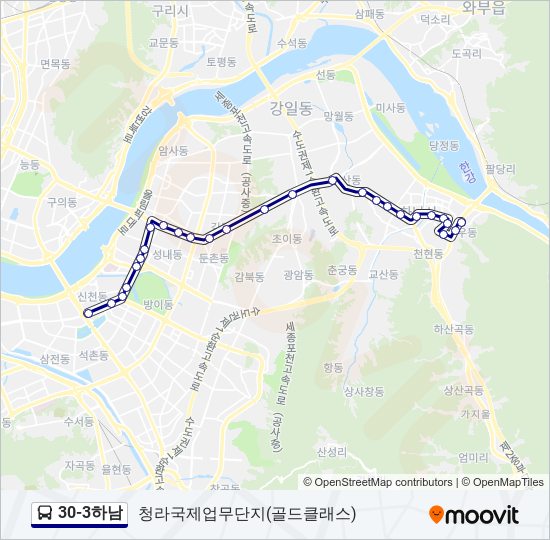 30-3하남 버스 노선 지도