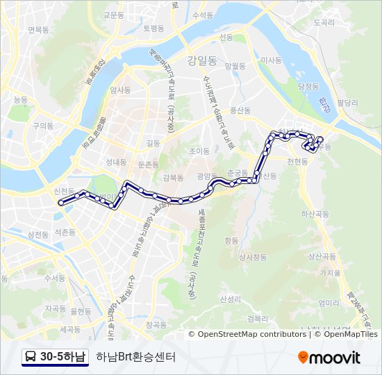 305하남 경로: 일정, 정거장 & 지도 - 하남Brt환승센터 (업데이트됨)