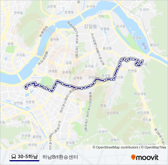 30-5하남 버스 노선 지도