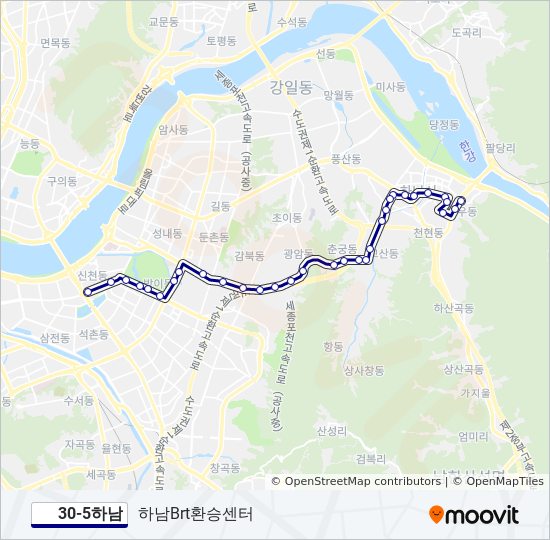 30-5하남 bus Line Map