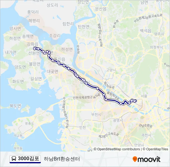 3000김포 버스 노선 지도