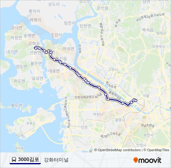3000김포 bus Line Map