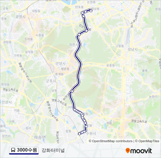 3000수원 버스 노선 지도