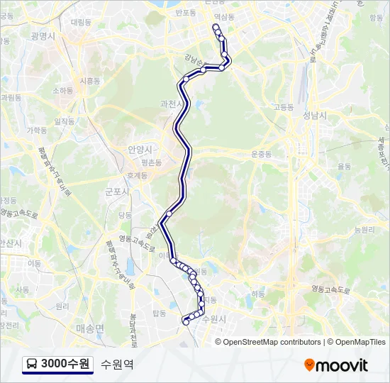 3000수원 버스 노선 지도