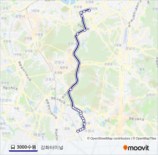 3000수원 bus Line Map