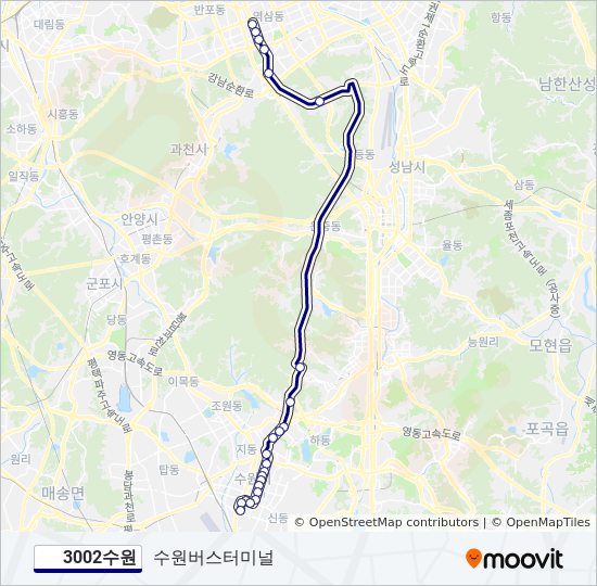 3002수원 bus Line Map
