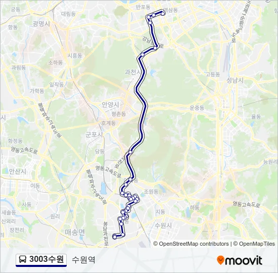 3003수원 버스 노선 지도