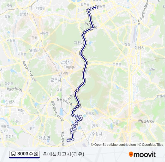 3003수원 버스 노선 지도