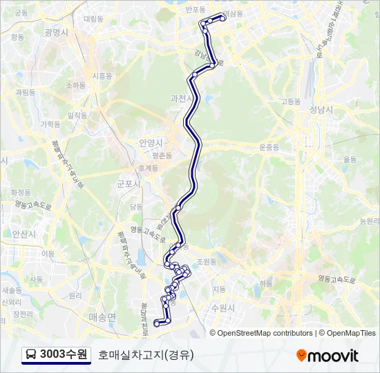 3003수원 버스 노선 지도