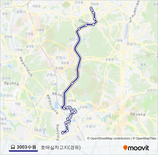 3003수원 Bus Line Map
