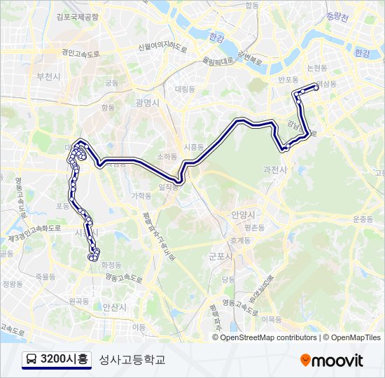 3200시흥 bus Line Map