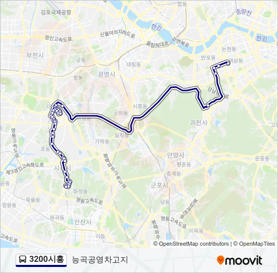 3200시흥 버스 노선 지도