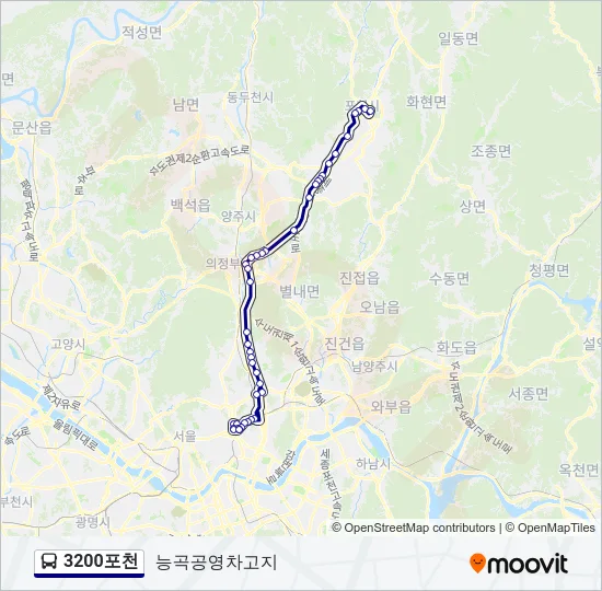 3200포천 버스 노선 지도