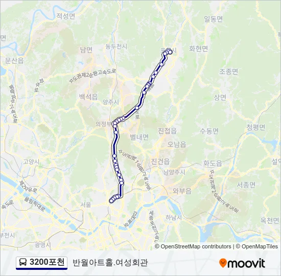 3200포천 버스 노선 지도