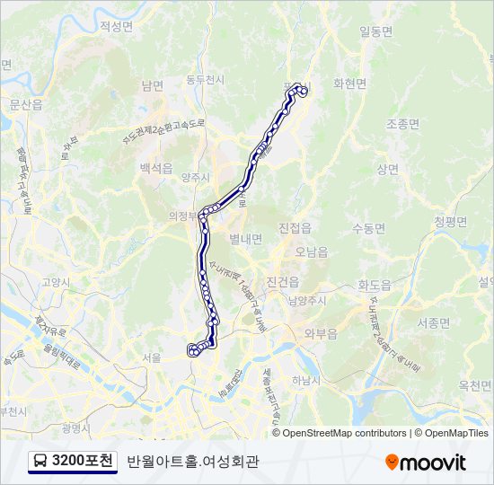 3200포천 bus Line Map