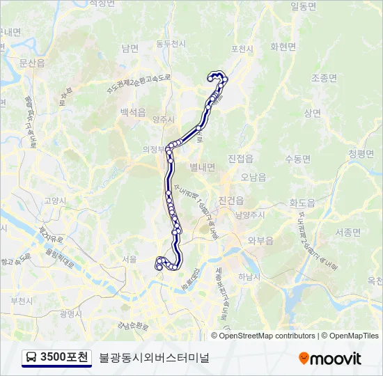 3500포천 버스 노선 지도
