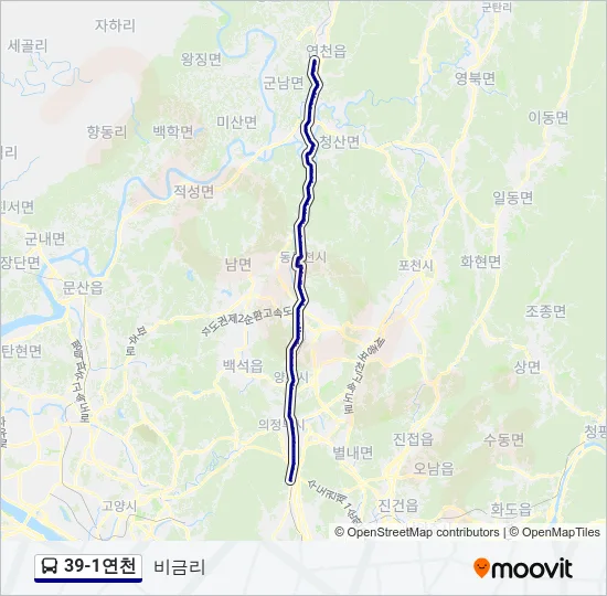 39-1연천 버스 노선 지도