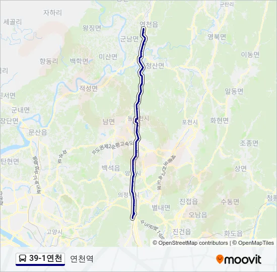 39-1연천 Bus Line Map