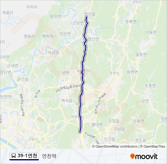 39-1연천 버스 노선 지도