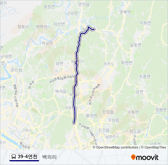 39-4연천 버스 노선 지도