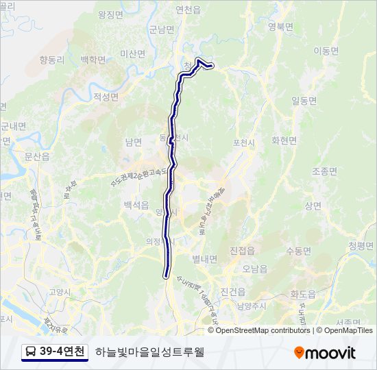 39-4연천 버스 노선 지도