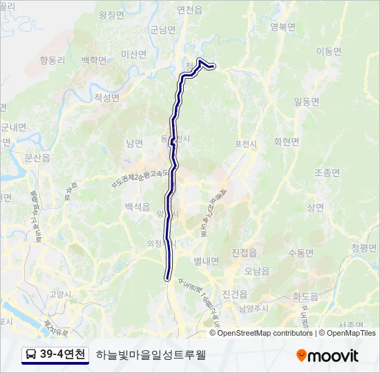 39-4연천 버스 노선 지도