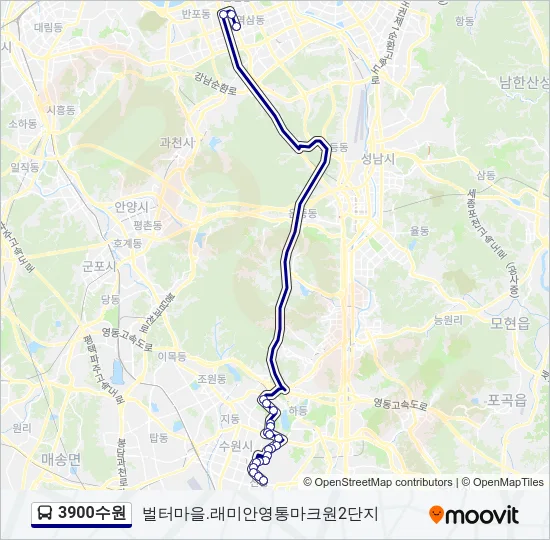 3900수원 버스 노선 지도