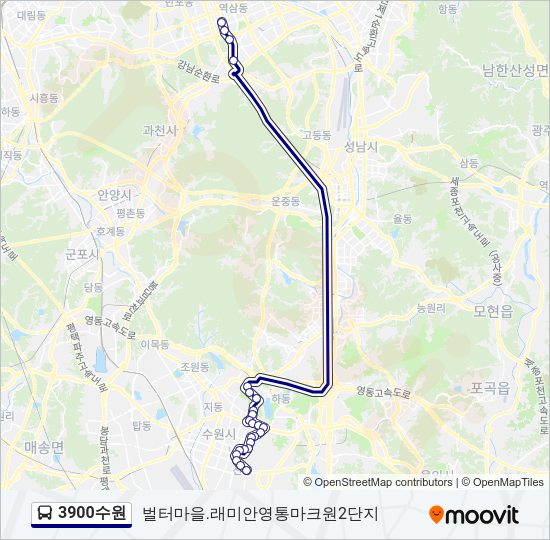 3900수원 Bus Line Map