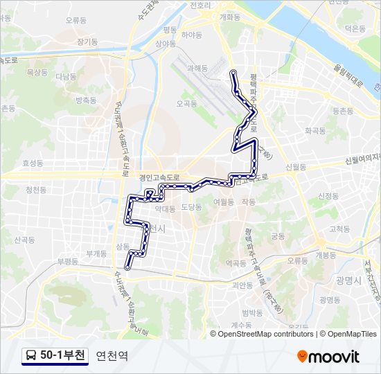50-1부천 버스 노선 지도